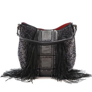 Christian Louboutin Fringe L Lucky Spike Hobo Bag 🛑NO RETIURNS🛑